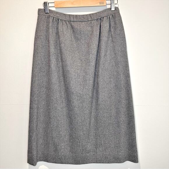 Vintage Pendleton Gray Virgin Wool Midi Skirt - 10 - Picture 3 of 7